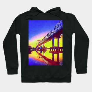 The bridge to sunset illustration Hoodie